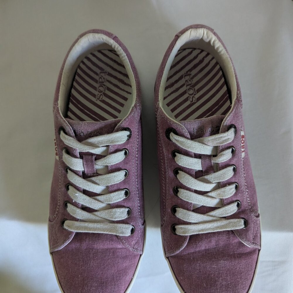 TAOS WOMENS STAR CANVAS LACE-UP - MAUVE PURPLE - SZ 10 - Picture 2 of 8